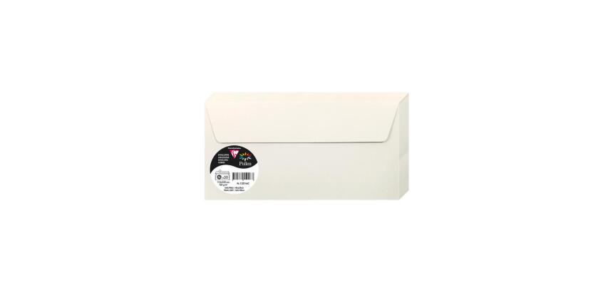Paquet de 50 enveloppes Pollen 110x220mm 120g/m2 - Gris perle