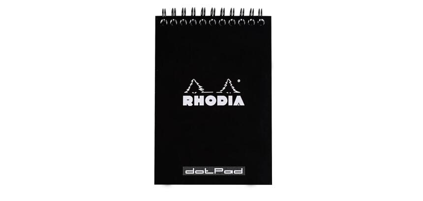 Bloc reliure intégrale Rhodia Classic 10,5x14,8 cm 80 feuillets dot microperforé 80g - Noir