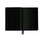 Rhodiarama Goalbook Creation rembordé rigide A5 160 pages papier Maya noir lisse dot 120g avec élastique - Bleu nuit