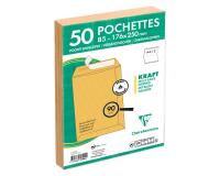 Paquet de 50 Pochettes Kraft Milleraies Brun B5-176x250 mm - Auto-Adhésives - 90g/m2 - Brun