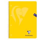 Cahier à spirale Mimesys A4+ 240 pages détachables perforées 4 trous petits carreaux et cadre en-tête 5 couleurs de bandes couverture polypropylène - Assortis