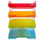 Pack 4 letter tray COMBO harlequin gl tr - Assorted colours