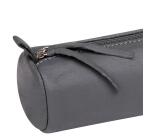 CUIR TEINTE Trousse ronde Ø5,5 x 22 cm - Gris