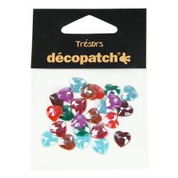 Sachet 24 coeurs 1cm - pearl flashy - Assortiment vif