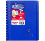 Carnet reliure intégrale enveloppante Koverbook A5 160 pages petits carreaux couverture polypropylène transparent - Assortis