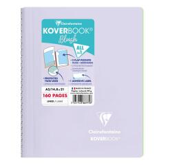 Cahier reliure intégrale enveloppante Koverbook Blush A5 160 pages ligné couverture polypropylène opaque bicolore - Lilas/Vert tilleul