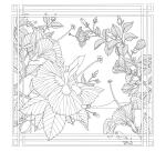 Carré 100% soie - 90x90cm Amaryllis - Blanc