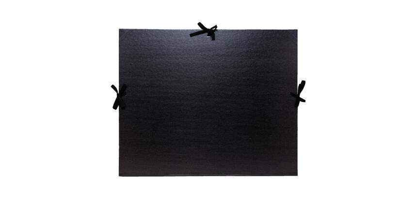 Carton à dessin kraft noir vernis avec ruban 32x45 cm - Pour format A3 - Noir