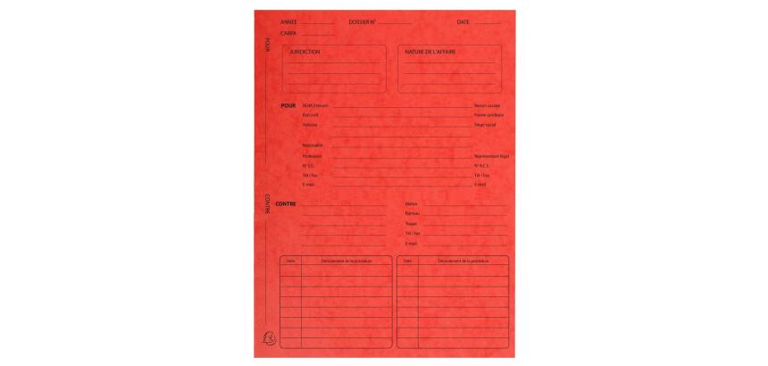 Paquet de 25 dossiers de procédure carte lustrée 25x32cm