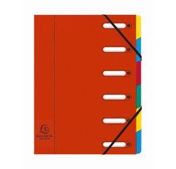 Sorteermap HARMONIKA® met elastieken en uitgesneden vensters- in glanskarton - 6 indelingen