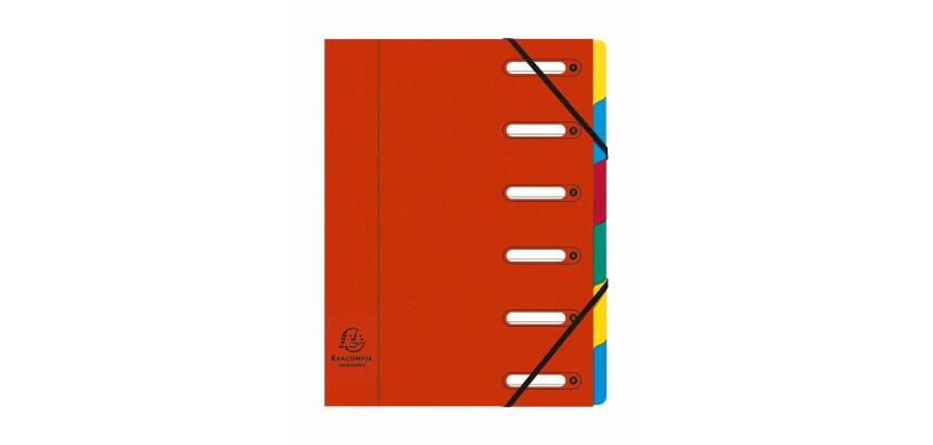 Trieur HARMONIKA® à fenêtres avec élastiques véritable carte lustrée 6 compartiments