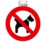 Panneau PVC adhésif antidérapant Interdit aux chiens 20 cm - Rouge