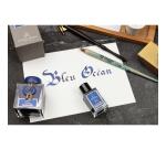 Encre 1670 à paillettes dorées 15ml - Bleu océan