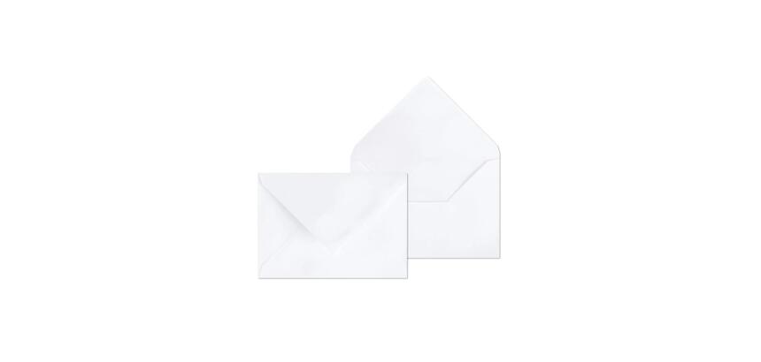 Boite de 500 Enveloppes Blanches B6-120x176mm - Gommées - 90g/m2 - Blanc