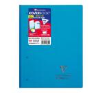 Bloc de cours agrafé grand côté Koverbook A4+ 160 pages détachables perforé 4 trous petits carreaux + marge couverture polypropylène transparent - Assortis