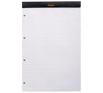 Bloc agrafé Rhodia N°20 21x31,8 cm ligné avec marge 80 feuillets perforation 4 trous 80g - Noir