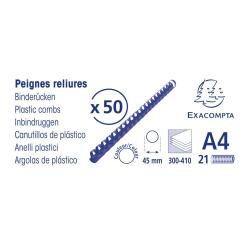 Canutillos para encuadernar Caja de 50 - Grosor: 45mm - Capacidad: 300-410 - Negro
