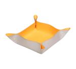 Rhodiarama vide-poche réversible simili cuir italien 12x12x4,5 cm - Argent