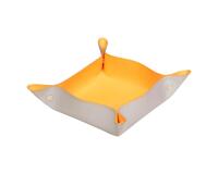 Rhodiarama vide-poche réversible simili cuir italien 12x12x4,5 cm - Argent