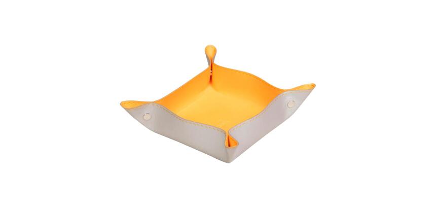 Rhodiarama vide-poche réversible simili cuir italien 12x12x4,5 cm - Argent