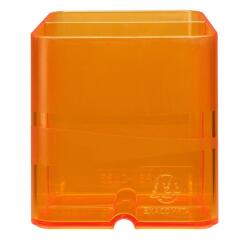 Cubiletes Pen Cube, 2 compartimentos diferentes tamaños y alturas, bloqueador de cables. LINICOLOR (translucido)