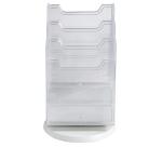 Distributeur de prospectus tourniquet de table 6 Compartiments A4 - Cristal