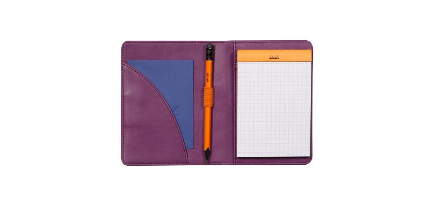 Rhodiarama livret porte-bloc N°12 pour bloc ou carnet format B7 - Violet