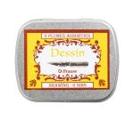 BOITE METAL 6 PLUMES A DESSIN