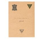 Carnet brochure cousue Flying Spirit A5 180 pages ligné couverture cuir lisse papier ivoire 90g - Kaki