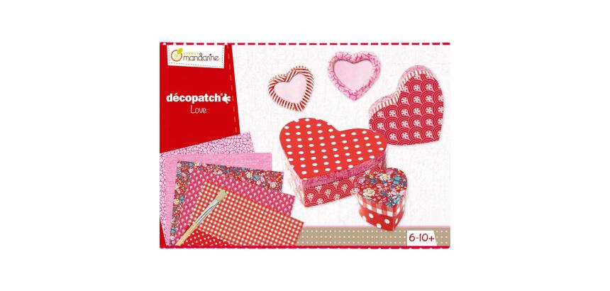Boîte créative, Décopatch, Love - Rose