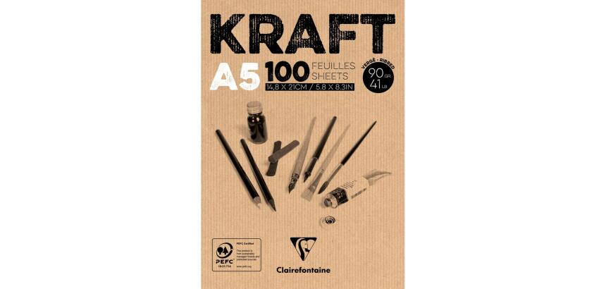 Kraft bloc collé 100F A5 90g