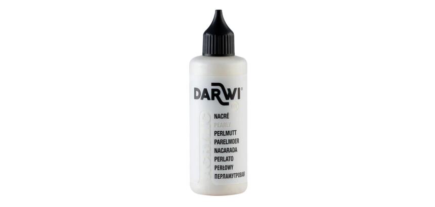 Darwi Flacon de 80 ml de Peinture Acrylique Universelle Nacrée - Blanc nacré