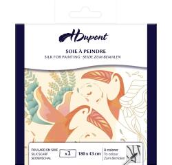 Echarpe 100% soie - 180x43cm L'envol - Blanc