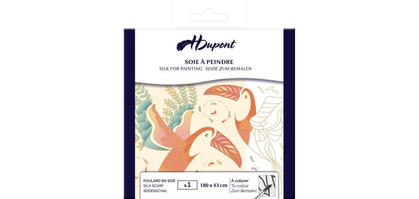 Echarpe 100% soie - 180x43cm L'envol - Blanc