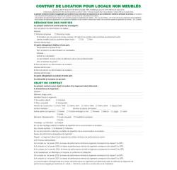 Feuilles Contrat de location pour locaux non meublés telles qu'utilisées dans les dossiers réf. 44E - Blanc