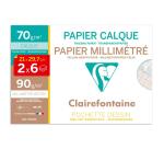 Vélin Millimétré pochette calque et millimétré 2x6F A4 70g
