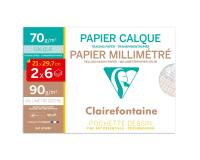 Vélin Millimétré pochette calque et millimétré 2x6F A4 70g