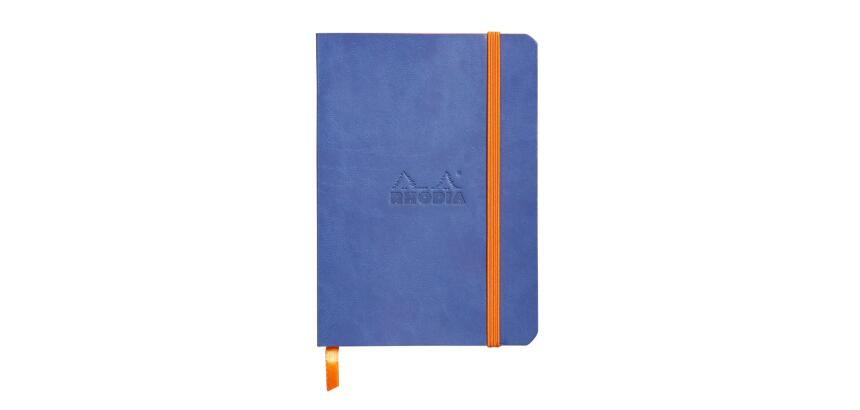 Rhodiarama carnet souple A6 144 pages dot papier ivoire 90g fermeture élastique - Saphir