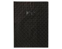 Protège-cahiers grain losange PVC 18/100ème avec porte-étiquette A4 - Noir