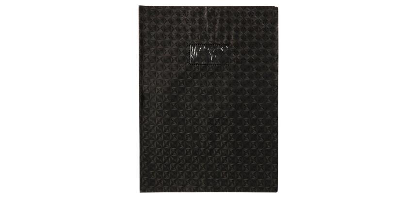 Protège-cahiers grain losange PVC 18/100ème avec porte-étiquette A4