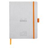 Rhodiarama Meeting A5+ 160 pages microperforé papier blanc 90g avec élastique + p-stylo - Argent