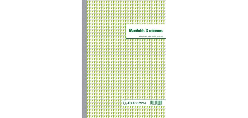 Manifold 3 colonnes 29,7x21cm 50 feuillets dupli autocopiants
