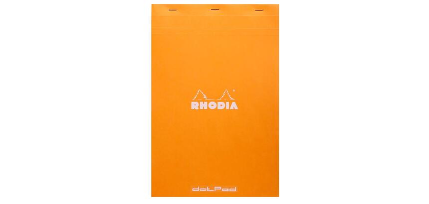 dotPad - bloc agrafé Rhodia N°19 21x31,8 cm dot 80 feuillets 80g - Orange