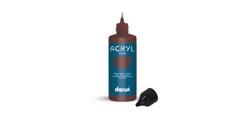 Darwi Flacon de 80 ml de Peinture Acrylique Universelle Opaque - Sienne brûlée