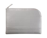 Rhodiarama pochette zippée en simili cuir - taille M (16x22 cm) - Argent