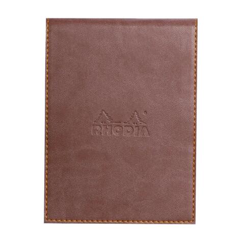 Rhodiarama porte-bloc avec porte-crayon + bloc N°12 ligné - Chocolat