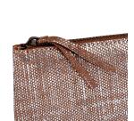 KLEO-PATHRA CUIR Trousse plate 22x11 cm Argent