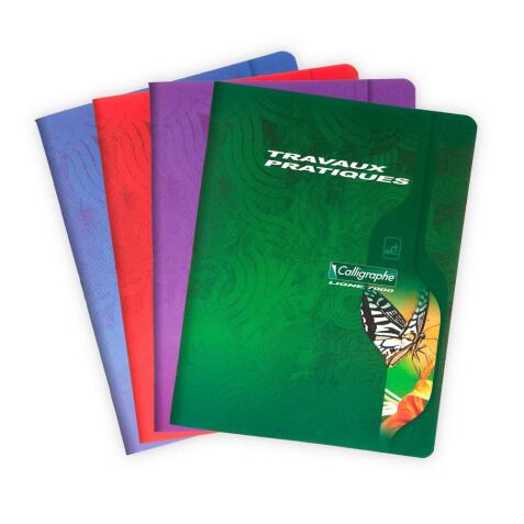 Cahier Travaux Pratiques piqué 7000 17x22 cm 96 pages grands carreaux 70 g + uni 90 g - Assortis