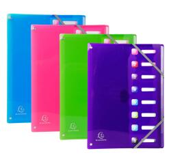 Paquete de 4 clasificadores lomo extensible ventanas troqueladas Iderama ® PP - Tamaño: 24x32 cm para: A4 - Colores surtidos
