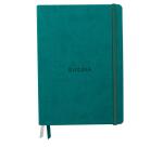 Rhodiarama Goalbook Creation A5 met hardcover, 50 blad effen wit Lavis techniek papier van 200g, sluiting met elastiek - Peacock